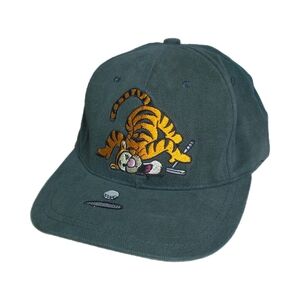 VTG 90s Walt Disney Store Tigger Golf Hat Cap Green Embroidered USA Made Leather